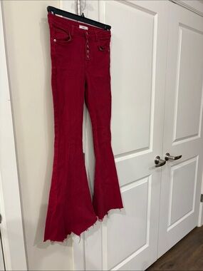 Forever 21 Women's Scarlet Button-Fly Bootcut Jeans